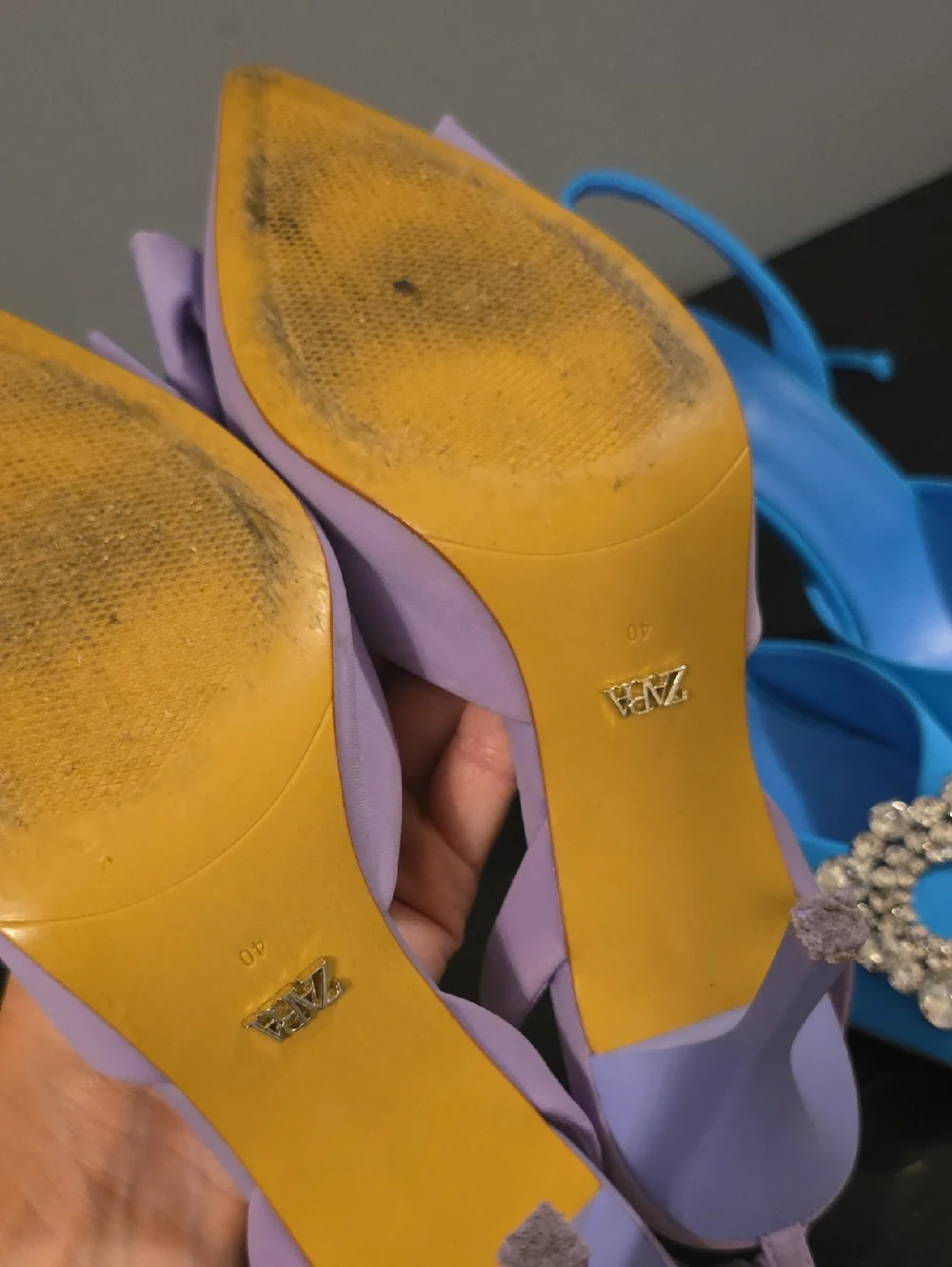 Zara Heels Bundle – Blue Rhinestone & Lavender Bow Heels - Picture 3 of 7